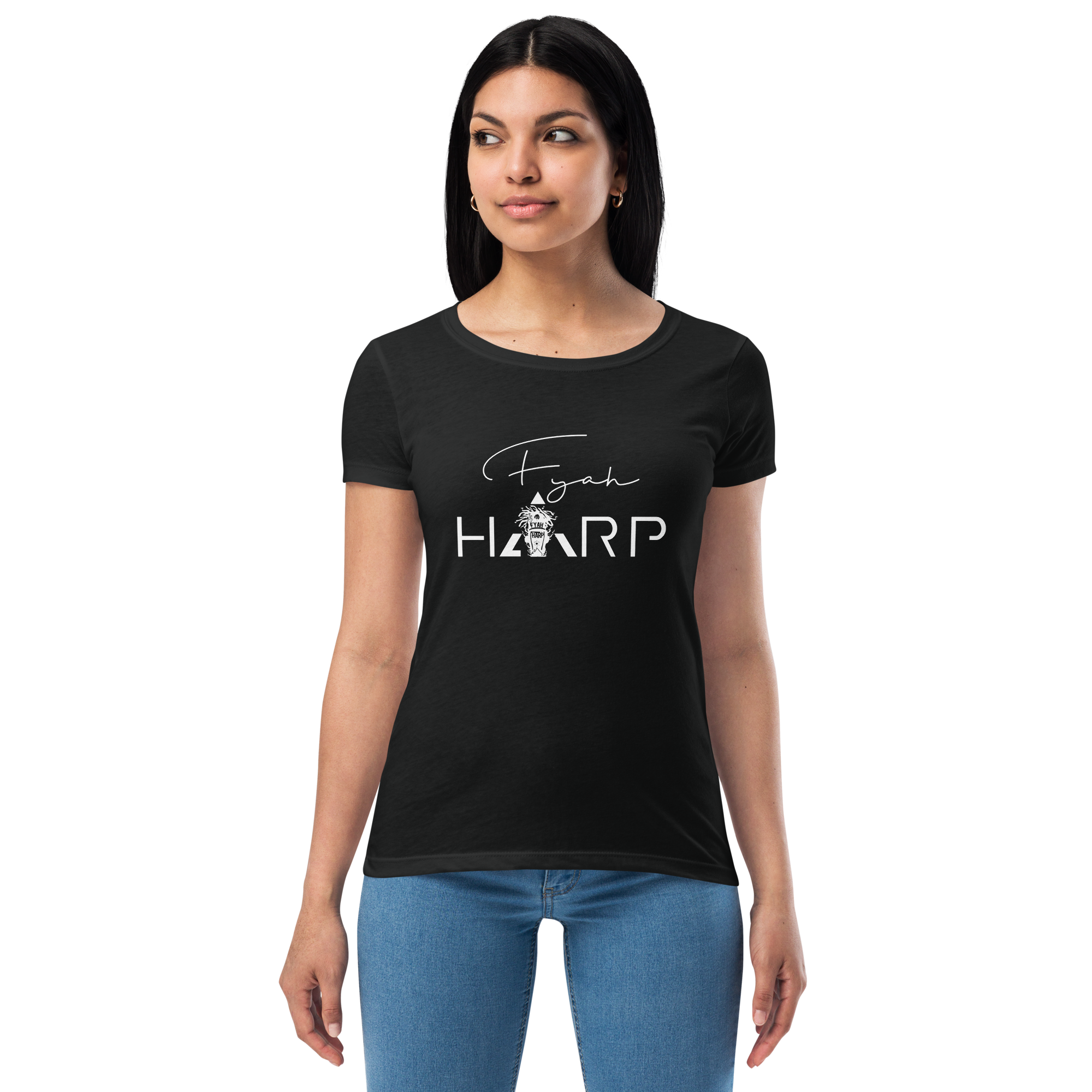 Fyah Harp logo Women's Fitted T-Shirt