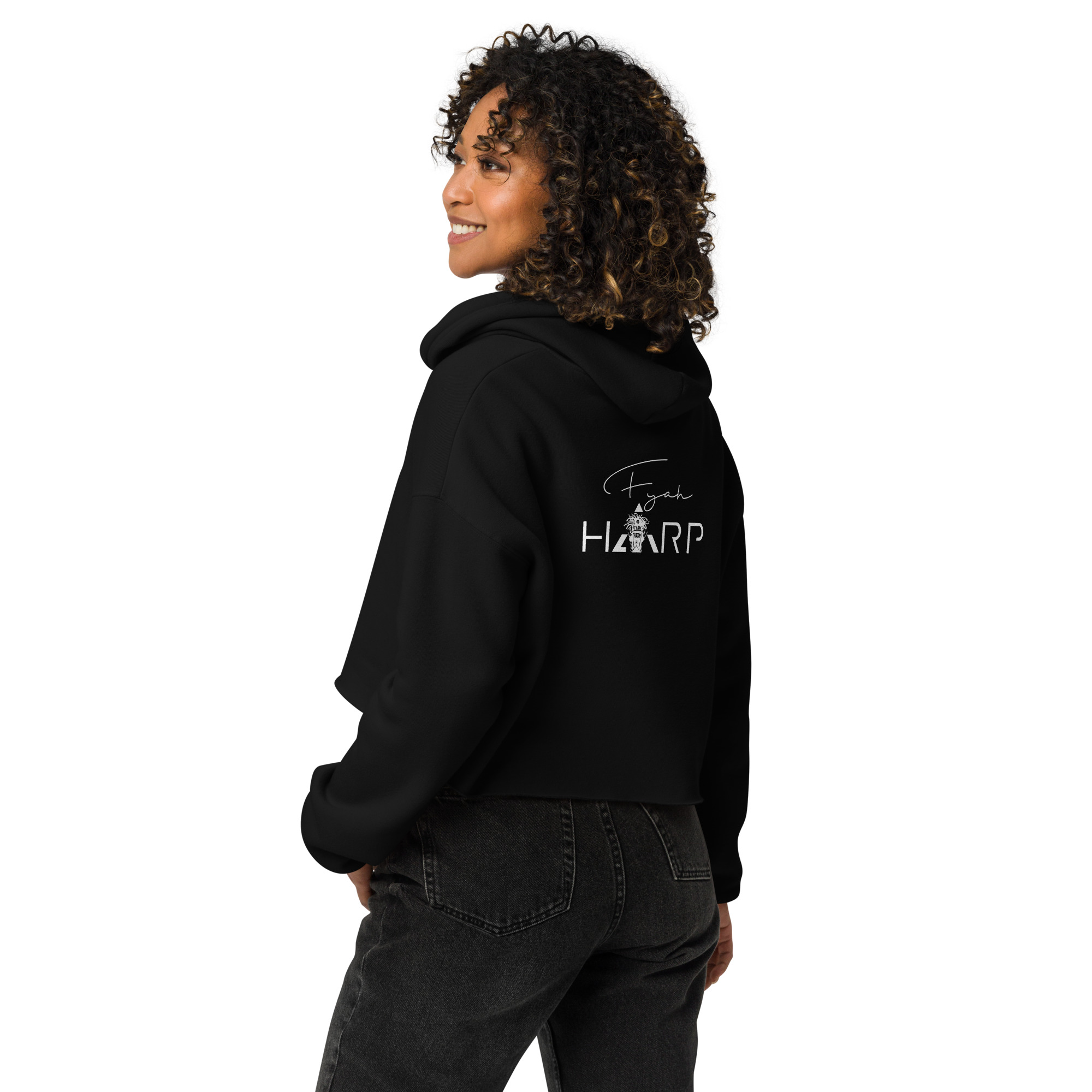 Fyah Harp Woman's. Crop Hoodie