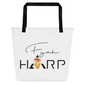 All-Over Print Large Tote Bag /w Fyah Harp logo