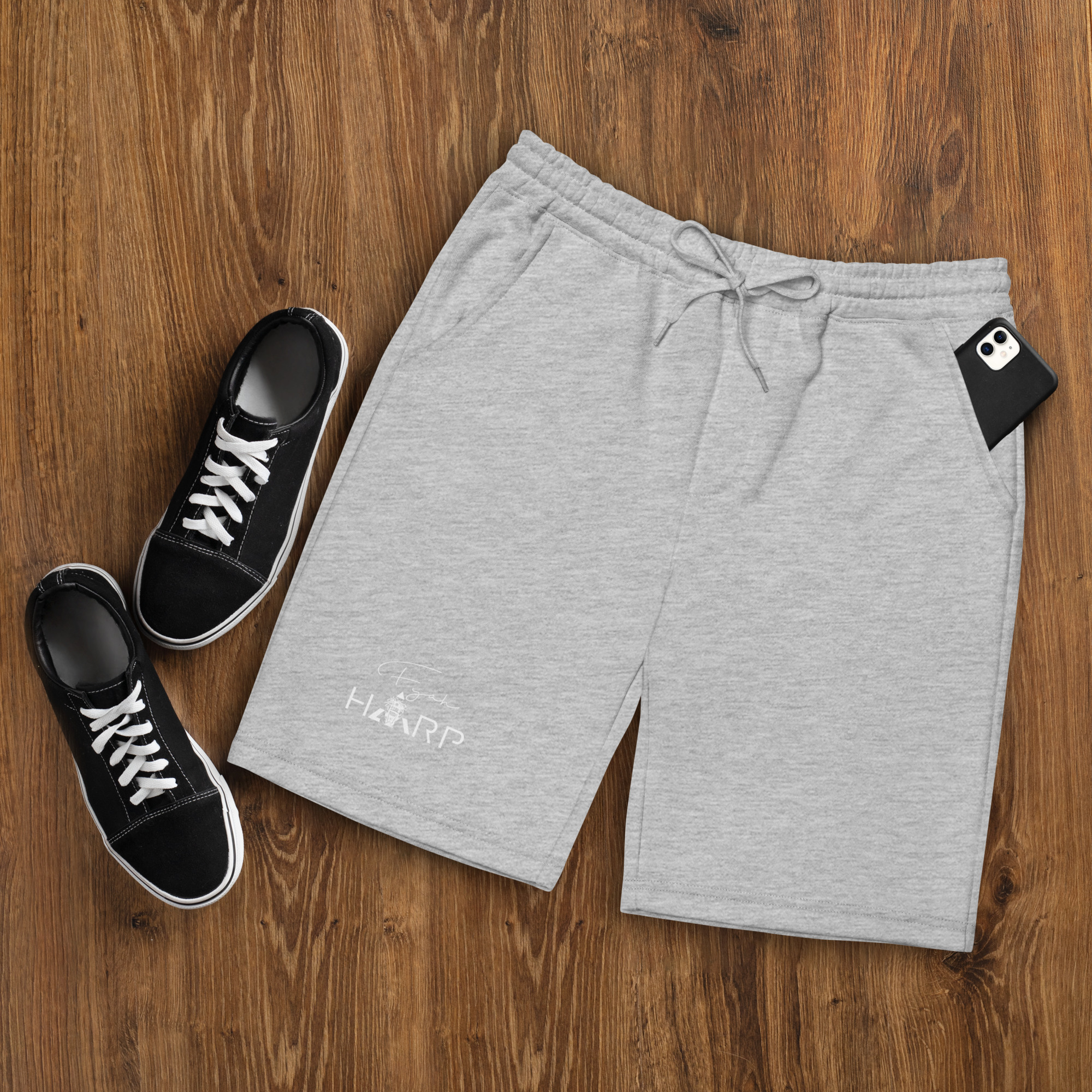 Men's fleece shorts /w Fyah Harp logo - Image 3