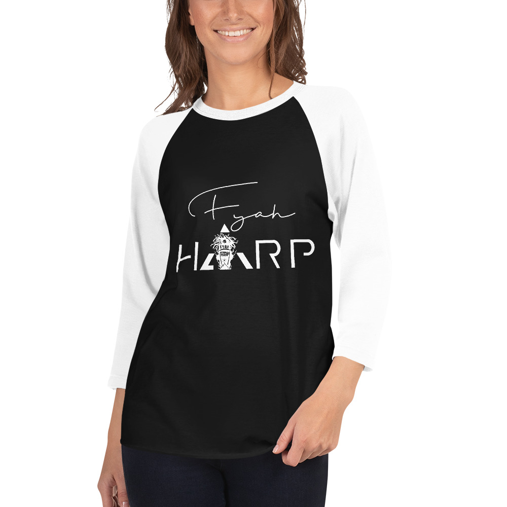 3/4 sleeve raglan shirt /w Fyah Harp logo
