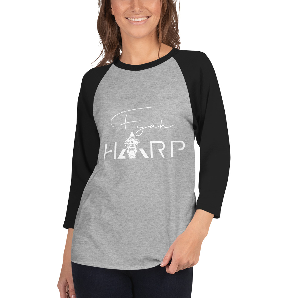 3/4 sleeve raglan shirt /w Fyah Harp logo - Image 3
