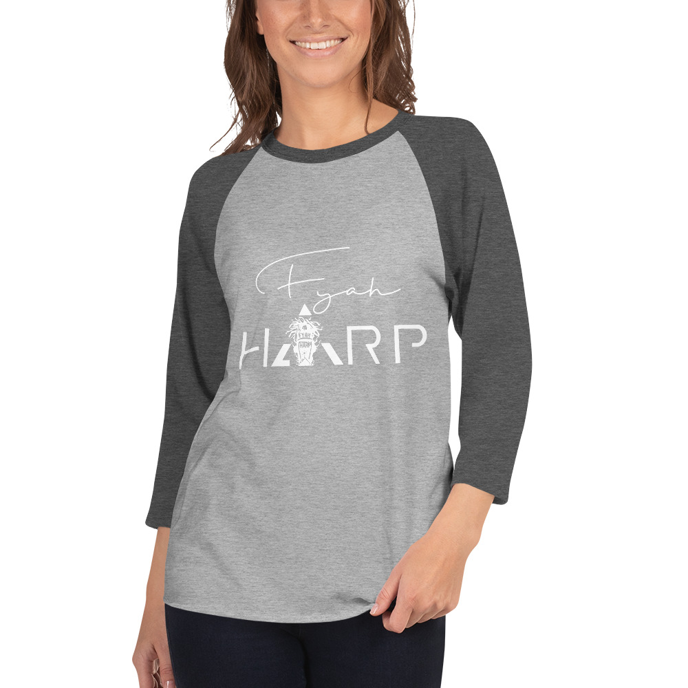 3/4 sleeve raglan shirt /w Fyah Harp logo - Image 4